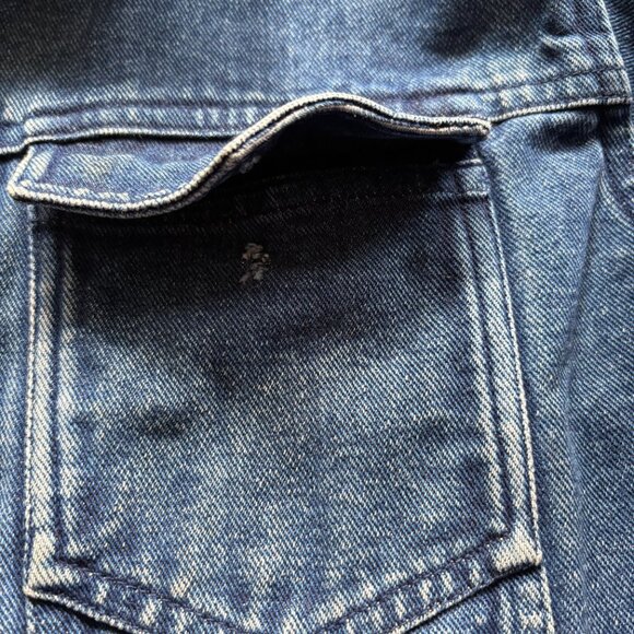VINTAGE AGAPO DENIM JACKET FUNKY CHIC WITH RIBBON TRIM GROMMET BUTTONS SIZE M - Picture 8 of 10